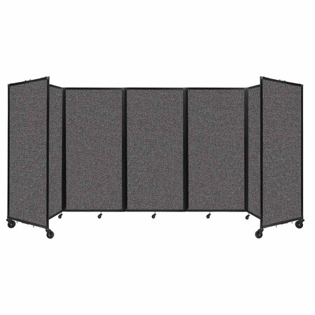 Versare Room Divider 360 Folding Portable Partition 14' x 6' Charcoal Gray Fabric 1172507